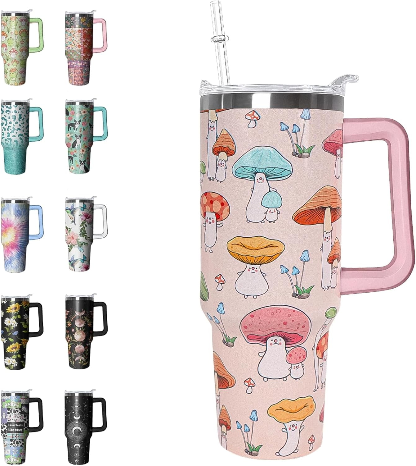 40 oz Tumbler with Handle and Straw Leak Proof Tumbler 40 oz Insulated Cup with Handle Coffee