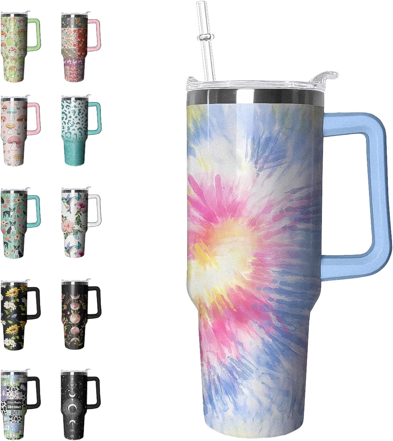 40 oz Tumbler with Handle and Straw Leak Proof Tumbler 40 oz Insulated