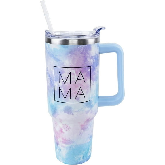 40 oz Tumbler with Handle and Straw Lid Leak Proof | Best Mom Ever Mother''s Day Birthday Gifts for Mom Mothers Day | Stainless Steel Cup Dishwasher Safe