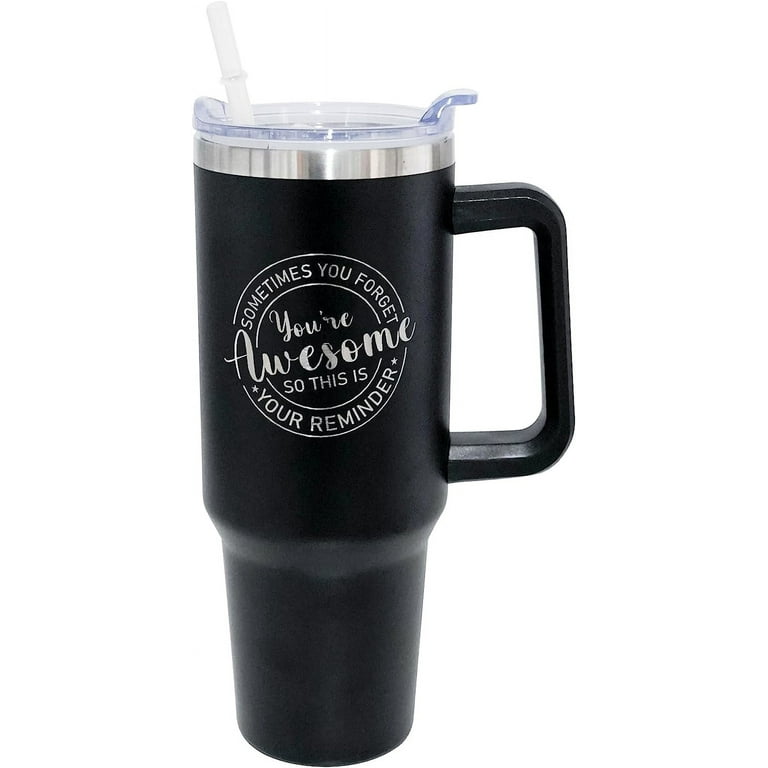 40 Oz Tumbler with Handle and Straw Lid, Insulated Cup Reusable Stainless  Steel