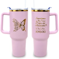 40 oz Tumbler with Handle and Straw Lid Leak Proof Laser Engraved You''re Awesome Inspirational Mother''s Day Birthday Christmas Gifts for Women Coworker Friends Stainless Steel Cup