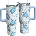 thumbnail image 1 of 40 oz Tumbler with Handle and Straw Sea Turtles Tumbler Sea Turtle Gifts for Women Turtles Cup Insulated Stainless Steel Tumbler Turtle Travel Coffee Mug, 1 of 6
