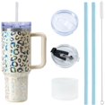 thumbnail image 1 of 40 oz Tumbler with Handle and Straw Stainless Steel Vacuum Insulated Water Bottle for Hot or Cold Beverages Coffee Mug with Leakproof Straw Lid Sliding Lid  for Women&Men (White), 1 of 6