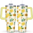 thumbnail image 1 of 40 oz Tumbler Lemon with Handle Stainless Steel Water Bottle Leak Resistant Cup Car Cup Holder Friendly for Gym Travel Office, 1 of 7