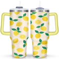 thumbnail image 1 of 40 oz Tumbler Lemon with Handle Vacuum Insulated Water Bottle Leak Resistant Travel Cups Car Cup Holder Friendly for Travel Commuting, 1 of 7