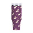 thumbnail image 1 of 40 oz Tumbler With Handle Stainless Steel Insulated Tumbler With Lid for Car Cup Holder Cartoon Unicorns and Stars, 1 of 9