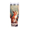 thumbnail image 1 of 40 oz Tumbler With Handle Stainless Steel Insulated Tumbler With Lid for Car Cup Holder Cute Little Squirrel, 1 of 9