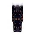 thumbnail image 1 of 40 oz Tumbler With Handle Stainless Steel Insulated Tumbler With Lid for Car Cup Holder Feathers and Beads Pattern, 1 of 9