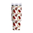thumbnail image 1 of 40 oz Tumbler With Handle Stainless Steel Insulated Tumbler With Lid for Car Cup Holder Horseshoe Pattern with Red Roses, 1 of 9