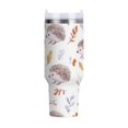 thumbnail image 1 of 40 oz Tumbler With Handle Stainless Steel Insulated Tumbler With Lid for Car Cup Holder Watercolor Hedgehogs Pattern, 1 of 9
