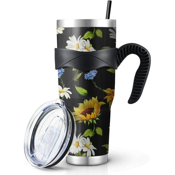 40 oz Tumbler With handle Stainless Steel Cup Extra Large Vacuum Double Wall Insulated Tumblers Travel Mug,Hot and cold beverages Car Cup