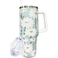 thumbnail image 1 of 40 oz Tumbler With handle and straw, daisy Stainless Steel Cup Extra Large Vacuum Double Wall Insulated Tumblers Travel Mug,Hot and cold beverages Car Cup, 1 of 6