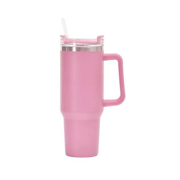 40 oz Tumbler with Handle Stainless Steel Insulated Travel Coffee Mug Double Wall Vacuum Straw for Ice Drinks & Hot