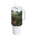 thumbnail image 1 of 40 oz Tumbler with Handle and Straw Lid Baby Tiger Sits on Leaf Insulated Vacuum Water Bottle Stainless Steel Travel Cup, 1 of 8