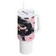thumbnail image 1 of 40 oz Tumbler with Handle and Straw Lid Rock and Roll Girl Singing Insulated Vacuum Water Bottle Stainless Steel Travel Cup, 1 of 8