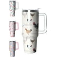 thumbnail image 1 of 40 oz Tumbler with Handle and Straw Lid Rooster and Hen Water Bottle Double Wall Vacuum Reusable Stainless Steel Travel Mug cup Gift for woman, 1 of 6