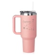 thumbnail image 1 of 40 oz Tumbler with Handle and Straw Lid Stainless Steel Insulated Travel Mug Cup Capricorn Star Zodiac Horoscope Constellation (Pink), 1 of 1