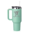 thumbnail image 1 of 40 oz Tumbler with Handle and Straw Lid Stainless Steel Insulated Travel Mug Cup Peeking Boxer Dog (Sea Foam Green), 1 of 1