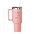 thumbnail image 1 of 40 oz Tumbler with Handle and Straw Lid Stainless Steel Insulated Travel Mug Cup Tears Of My Staff Funny Gift For Boss (Pink), 1 of 1