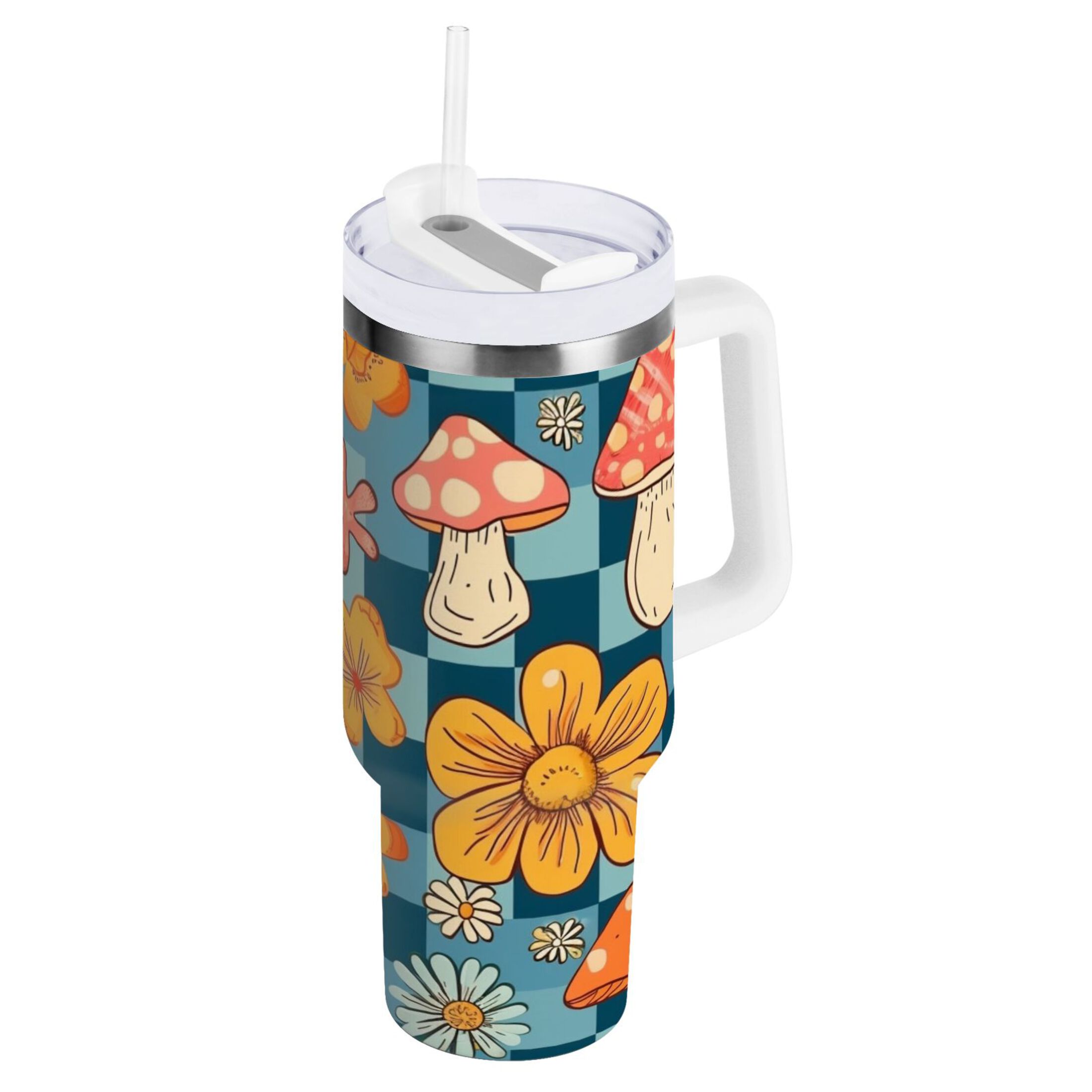 Garden Tartan Crest 40 oz Insulated Tumbler with Handle