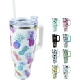 40 oz Tumbler with Handle and Straw, Stainless Steel Insulated Cup with