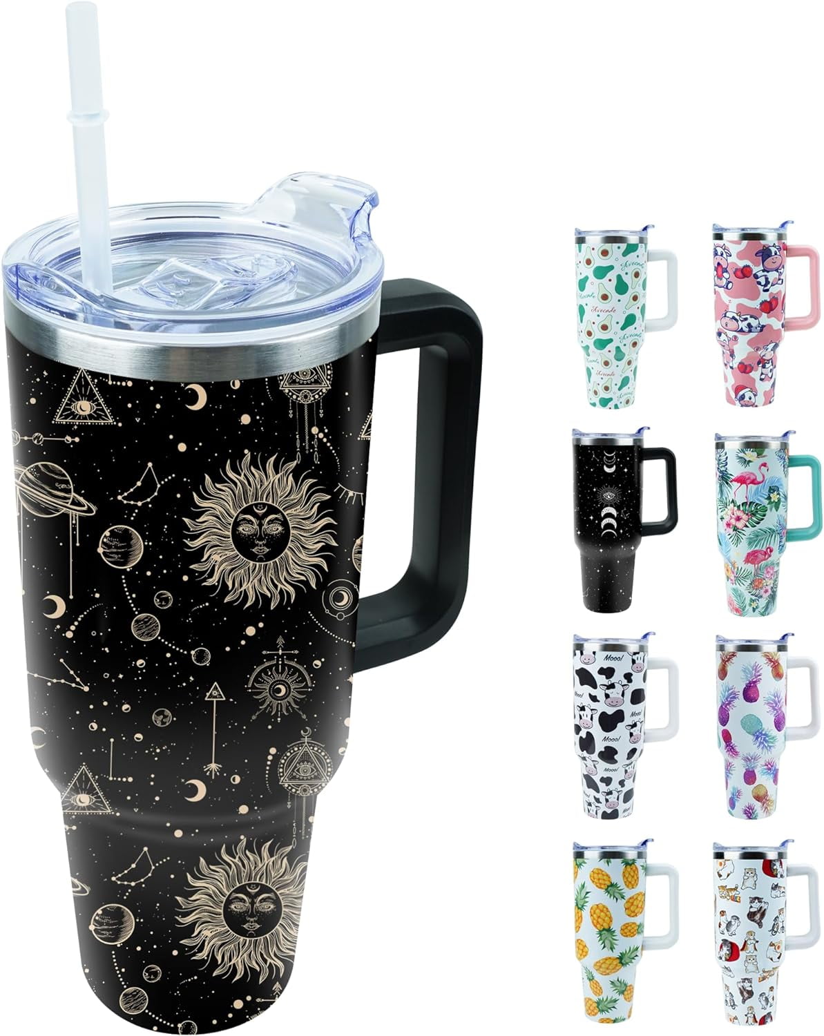 Auchinleck Tartan Crest 40 oz Insulated Tumbler with Handle