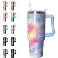 thumbnail image 1 of 40 oz Tumbler with Handle and Straw Tie Dye Tumbler Leak Proof Insulated Cup 40 oz Tie Dye Coffee Travel Mug Tie-dye Decor Stuff Gifts for Women, 1 of 6