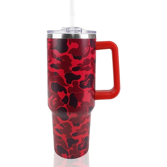 40 oz Tumbler with handle,Insulated Tumbler with Lid and Straw,Vacuum Thermal Cup with Handle