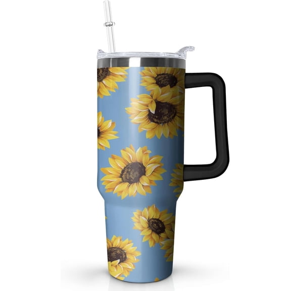40 oz Tumbler with handle,Insulated Tumbler with Lid and Straw,Vacuum Thermal Cup with Handle