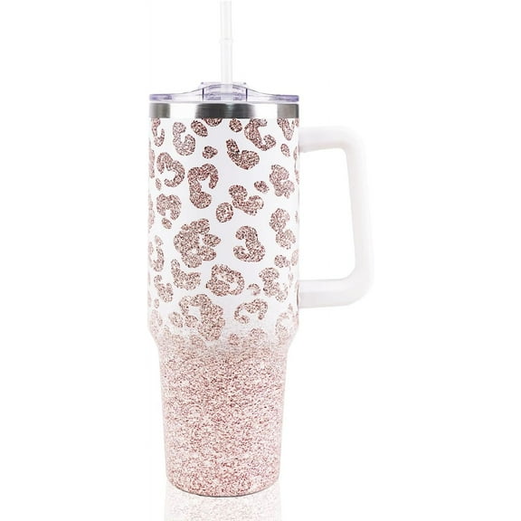 40 oz Tumbler with handle,Insulated Tumbler with Lid and Straw,Vacuum Thermal Cup with Handle