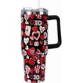 thumbnail image 1 of 40 oz Valentine''s Tumbler for Her - Vacuum Insulated Stainless Steel Cup with Handle & Straw Lid, Heart Design, Leakproof - Gift for Girlfriend, Wife, Women, 1 of 6