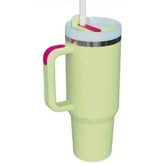 40 oz Water Tumbler Cup Stainless Steel Insulated Bottle Handle Straw Travel