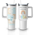 thumbnail image 1 of 40 oz White Retro 70th Birthday Tumbler with Handle and Straw, Insulated, Leak Proof, 70 Years Old Gifts for Her, 1 of 6
