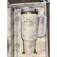 thumbnail image 1 of 40 ozPortable Handheld Water Bottle, 304 Stainless Steel Thermos Cup with The LoveShackFancy Pattern Thermal Insulation Birthday Holiday Gift,Iced Coffee Mug Insulated Mug with Handle, 1 of 7