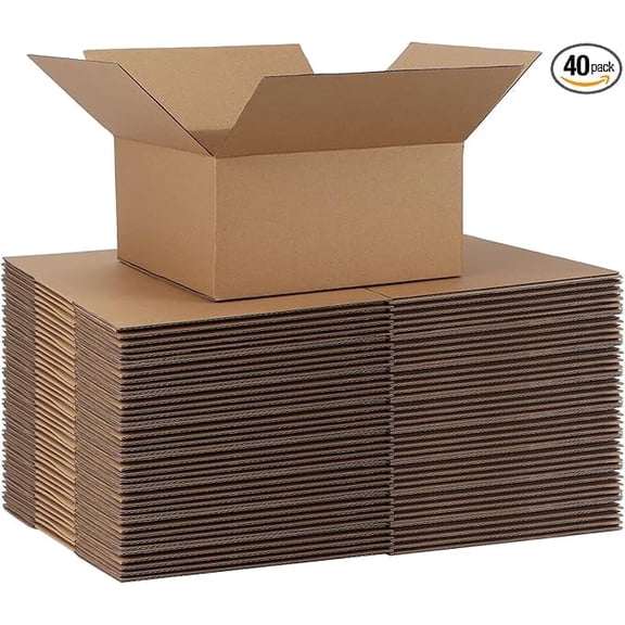 (40 pack)8x8x4 inches Shipping Boxes, Brown Corrugated Cardboard Box Literature Mailer