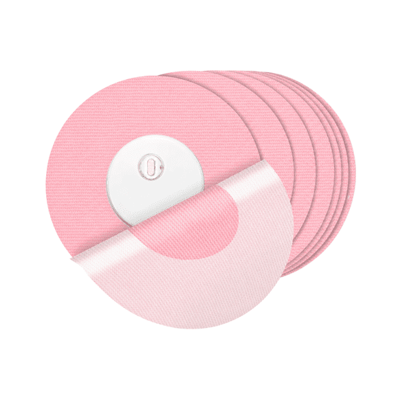 40 pack CGM Adhesive Patches for Libre 3 Sensor, Waterproof Overpatch Tape, 2.8 in Diameter, Latex Free Hypoallergenic, 14 Day Wear,pink