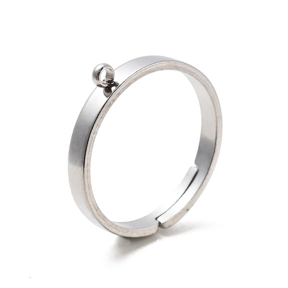 40 pc 304 Stainless Steel Adjustable Ring Components Loop Ring Base Stainless Steel color 2mm Hole: 1.5mm Inner Diameter: 17mm
