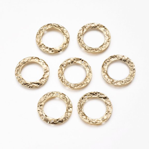 40 pc Brass Links connectors Long-Lasting Plated Nickel Free Ring Real 18K Gold Plated 21x0.4mm Hole: 1.2mm