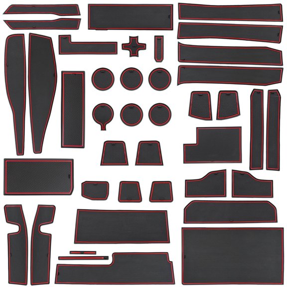 40-pc Cup Holder Insert Liner Set for F150 2021-2025 Super , Center Console Shifter Trim Door Pocket Mats, Trim