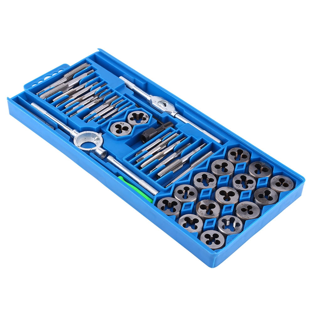 40 pcs Hardened Metric Tap & Die Set Screw Thread Taper Hand tools