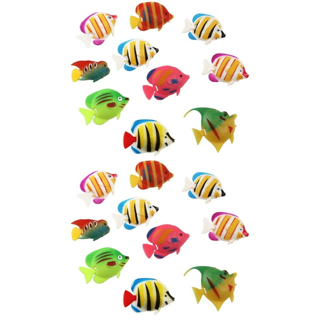 40 pcs Plastic Artificial Fish Small Fish Simulation Fake Fish Floating ...