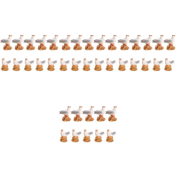 40 pcs Seagull Statue Decor Resin Nautical Bird Figurine Resin Crafts Garden Seagull Statue Decor