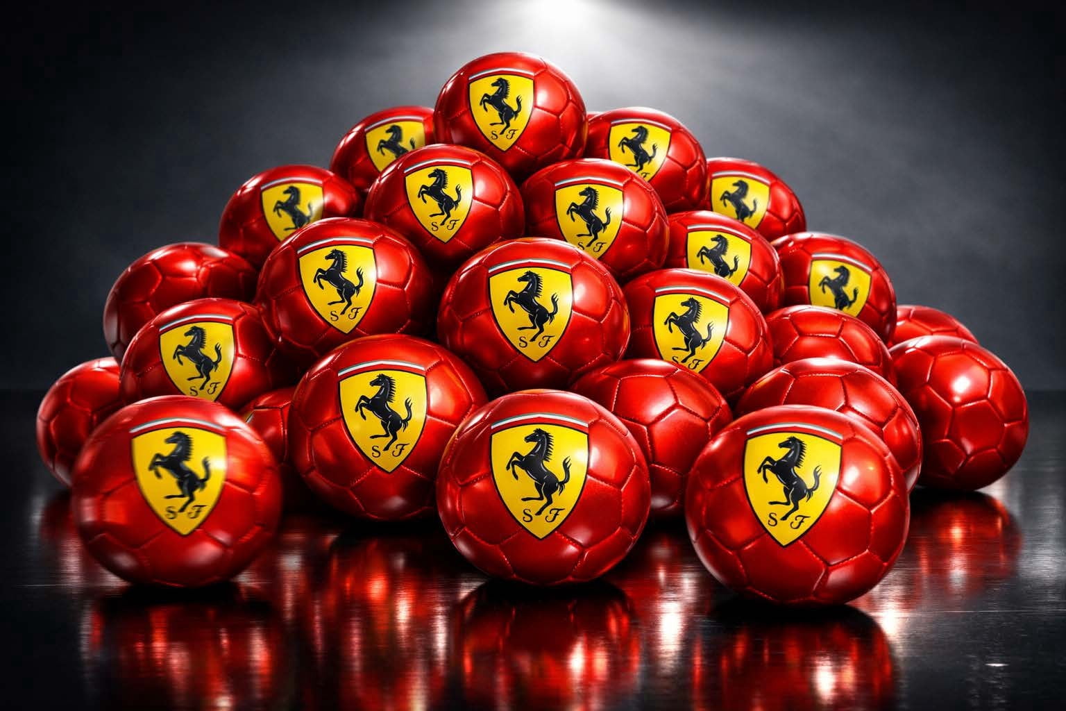 40 pcs case of Ferrari No. 2 Limited Edition Metallic Mini 7 inches size Soccer Ball