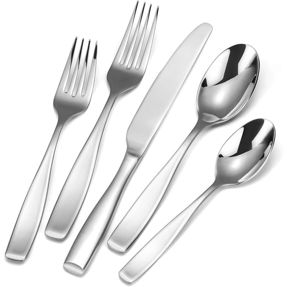 40-piece 18/10 Heavy Flatware Set For 8 Thick Handle Forged Stainless Steel Silverware Dishwasher Safe Ideal New Home Essentials Gift