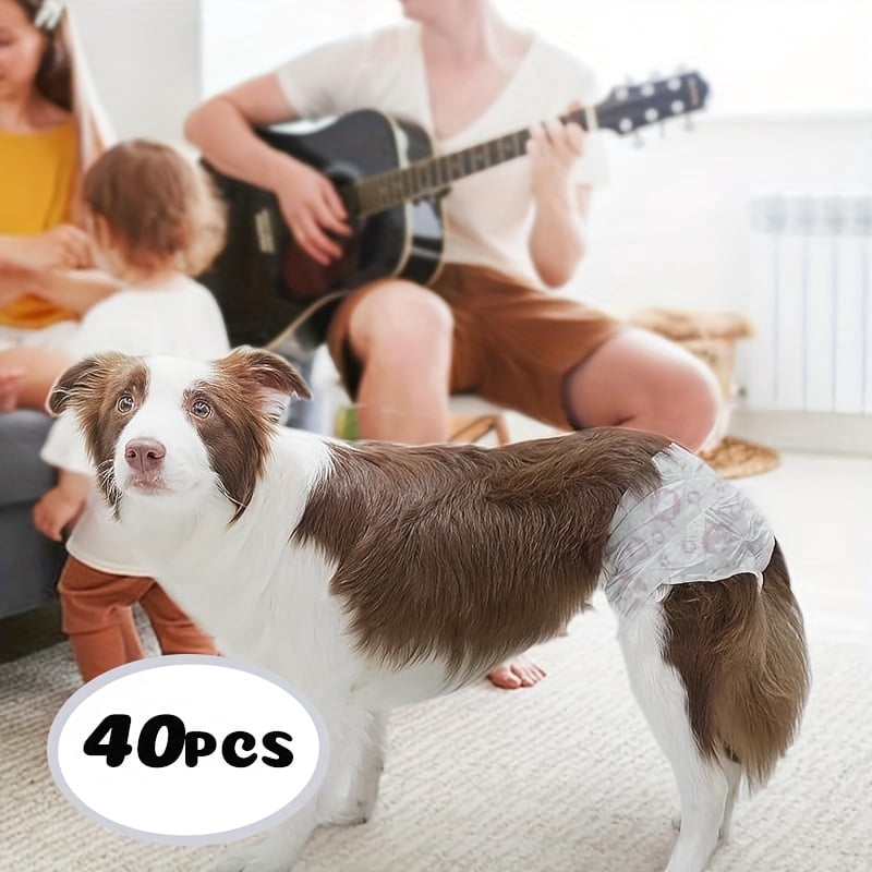 40 - piece leak - proof female dog diapers. Featuring imported polymer absorbent core, they absorb instantly and dry quickly. Stretchy, elastic, soft & leak - proof