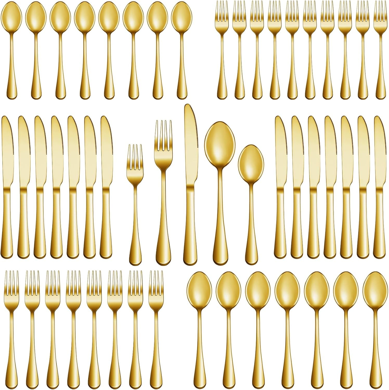 40-piece silverware set, 8 servings, high-quality stainless steel cutlery set, mirror polished cutlery set, durable home kitchen cutlery set, including fork, knife and spoon set, dishwasher safe - Walmart.com