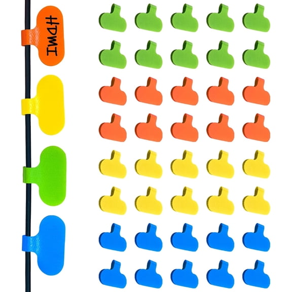 --40 reusable cable labels - writable cable wrap for clear writing - cable labels for classification and identification - cable management labels | electronic computer (multicolor)