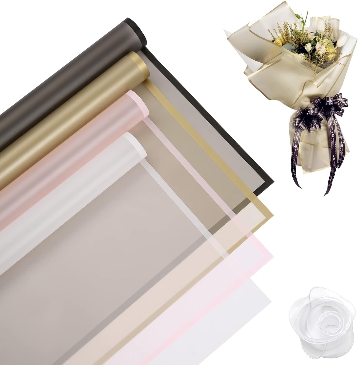 40 sheets 4 colors .flower wrapping paper. Flower packaging bouquet ...