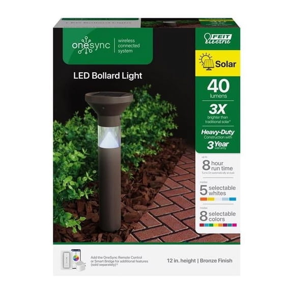 40 watt LED OneSync Oil Rubbed Bronze Bronze Solar Powered Bollard Light