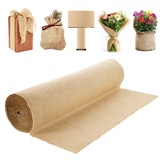40 x 150 ft High Density Natural Burlap Fabric Roll Jute Tree Wrap for Decor Crafts Wedding Gardening Plant Winter Cover